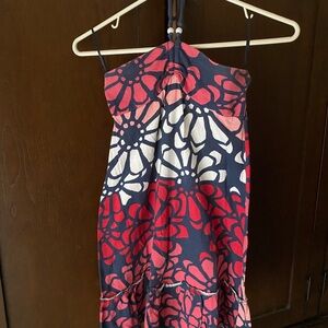 Old Navy ~ patriotic floral dress ~ tie neck/open back ~ L ~ cute!